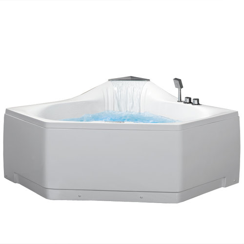 Ariel Bath 59" x 59" Whirlpool Tub with Waterfall Faucet & Reviews